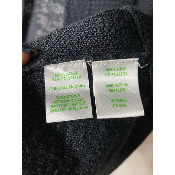 Lilly Pulitzer Women's Small Amalie Open Front Cardigan Black Lightweight Basic - Picture 3 of 5